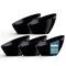 Posh Setting Black Plastic Serving Bowls Disposable - Angled Bowls - Angled Candy Bowl - Plastic Snacks & Chip Bowls for Parties - Black, Gold & Clear, White Serving Dishes, 8 OZ, 5 Pack